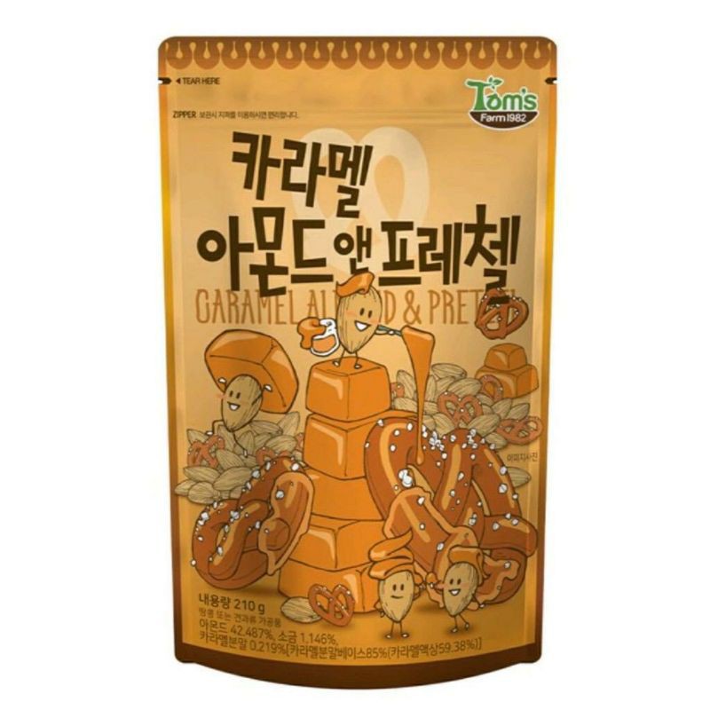 

TOM'S CARAMEL ALMOND AND PRETZEL KOREA 210gr / KACANG ALMOND KOREA TOM'S