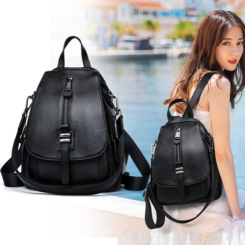 Asli Kulit Ransel Wanita Ransel 2020  Fashion All-Match Ringan Santai  Korea Tren Kecil Tas Ternak t