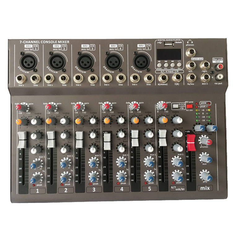 Professional Live Audio Mixer Karaoke DJ 7 Channel