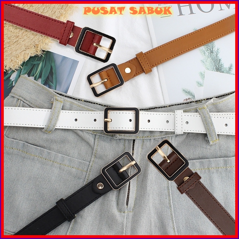 Ikat Pinggang Kulit Belt Wanita Sabuk Fashion Korea Gesper Cewek Kecil Warna Impor Murah Size grosir