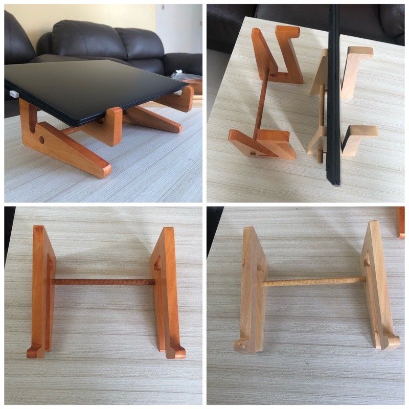 Penyangga - wood Holder Laptop - penyangga laptop - stand holder laptop notebook iPadnya - kayu vint