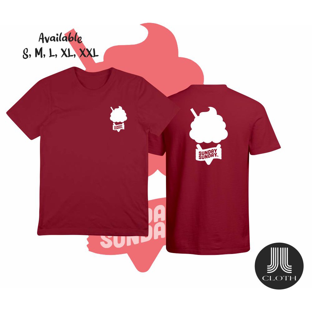 T SHIRT BAJU KAOS DISTRO LOKAL BRAND SUNDAY SUNDAY LOGO BASIC