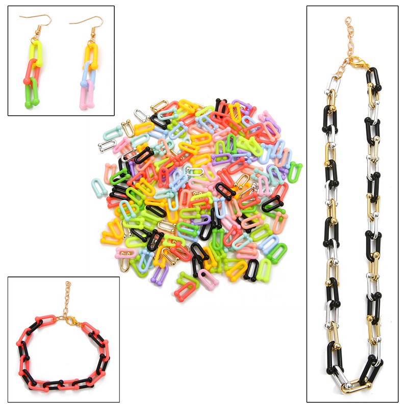 Rainbow Acrylic U Shape Glasses Chain Lanyard Women Summer Neck Chain for Mask Reading Sunglasses Hanging Holders Strap Necklace