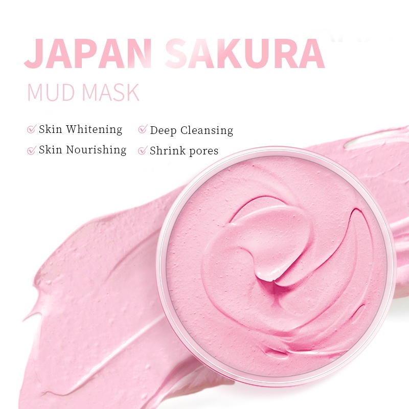 LAIKOU Jepang Sakura Busa Pembersih Cerah Serum Lumpur Masker Peremajaan Perawatan Kulit Set