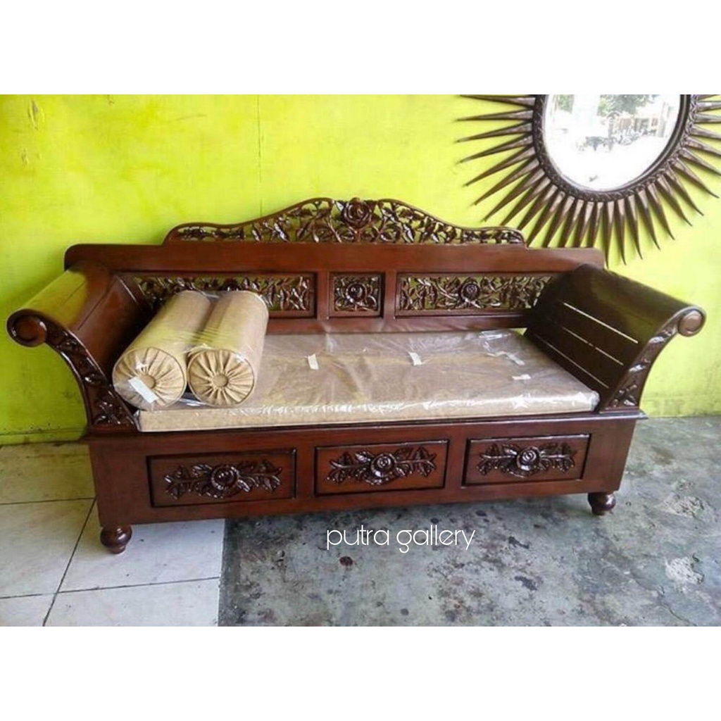 Kursi sofa bangku / Bale bale madura plus busa matras / Kursi jati / Furniture jati jepara