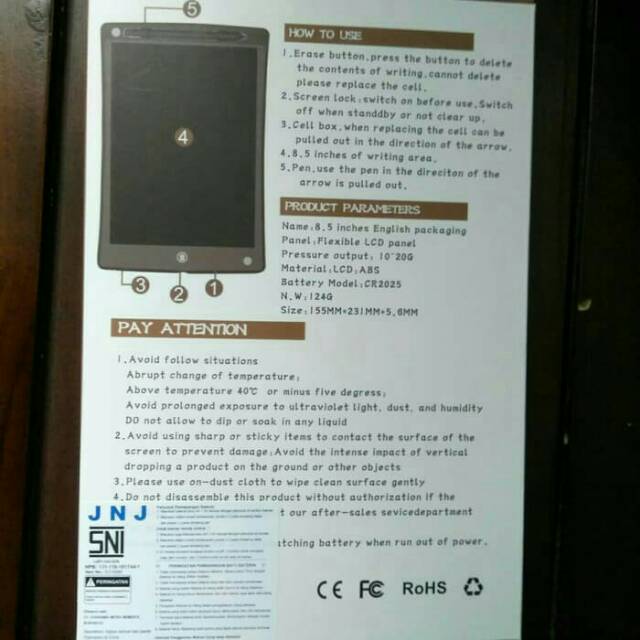 LCD Drawing Writing Tablet Papan tulis elektrik digital portable