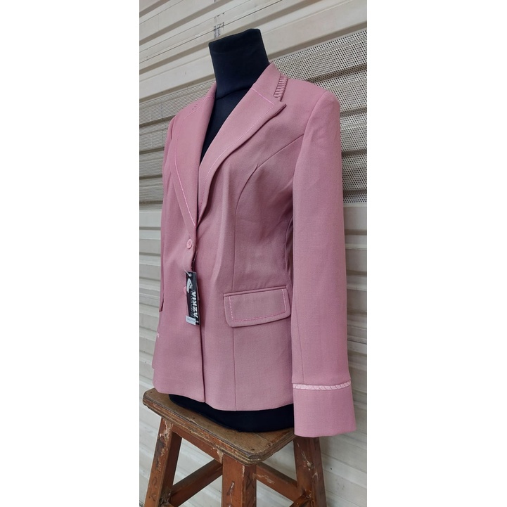 Blazer kancing dua Warna ungu tua- pink baby-coklat tua blazer Guru dan PNS-Pakaian Pemda terbaru-blazer terbaru-blazer karyawan