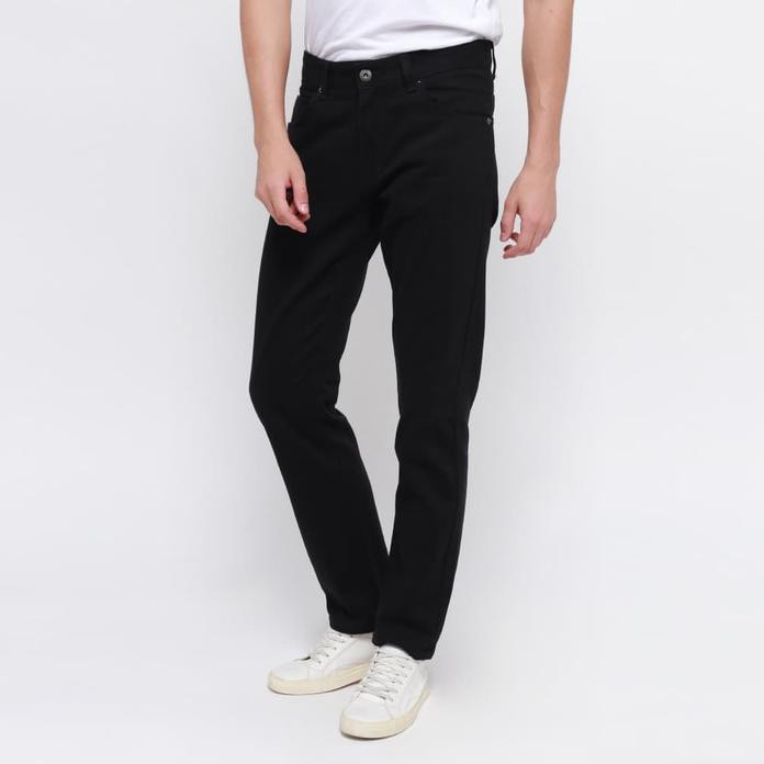 Edwin Celana Jeans Milan-018 Regular Fit Pria Panjang Black - Hitam, 32 Best Quality