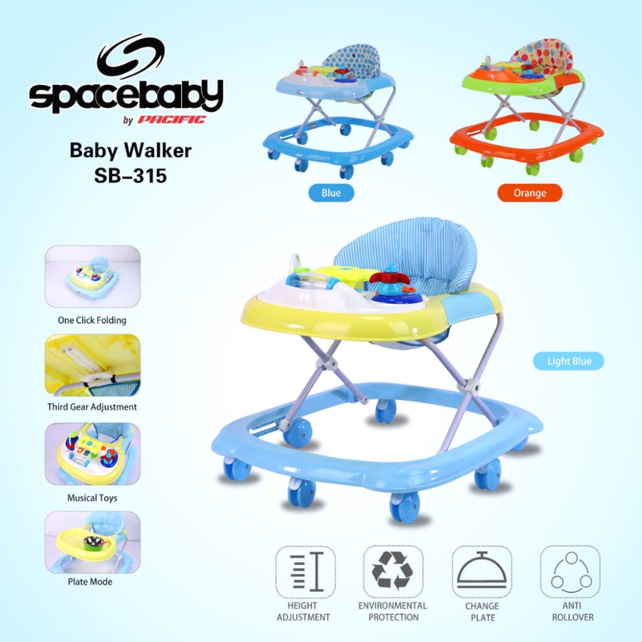 Baby Walker Kereta Dorong Bayi Balita Anak Spacebaby SB315 BY PACIFIC-2