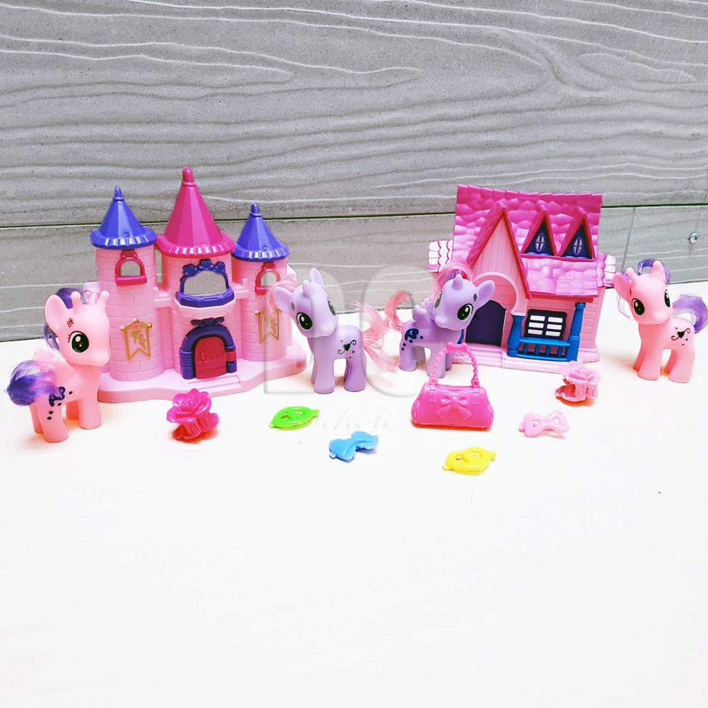 Little Pony Fairytale Castle 2in1 Mainan Istana Rumah Boneka Fantastic House