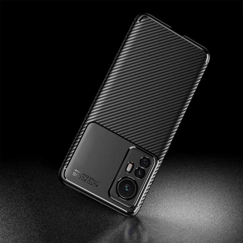 Soft Case Bahan Silikon Tekstur Carbon Fiber Shockproof Untuk Xiaomi Mi 12 Pro 12X