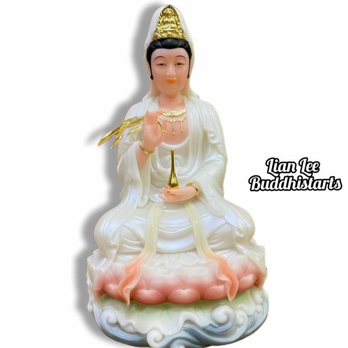patung dewi kwan im / kwan im / avalokitesvara marmer 16 inch