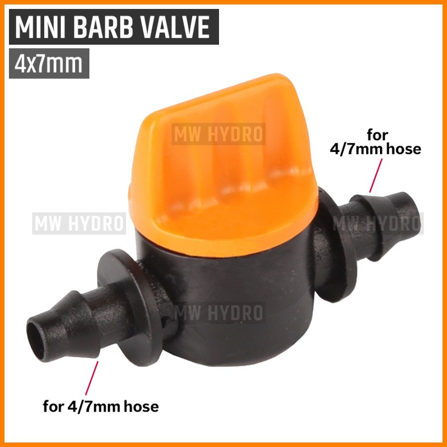 Barb Valve / Keran / Stop Kran Selang 4 mm / 7 mm (Mini)