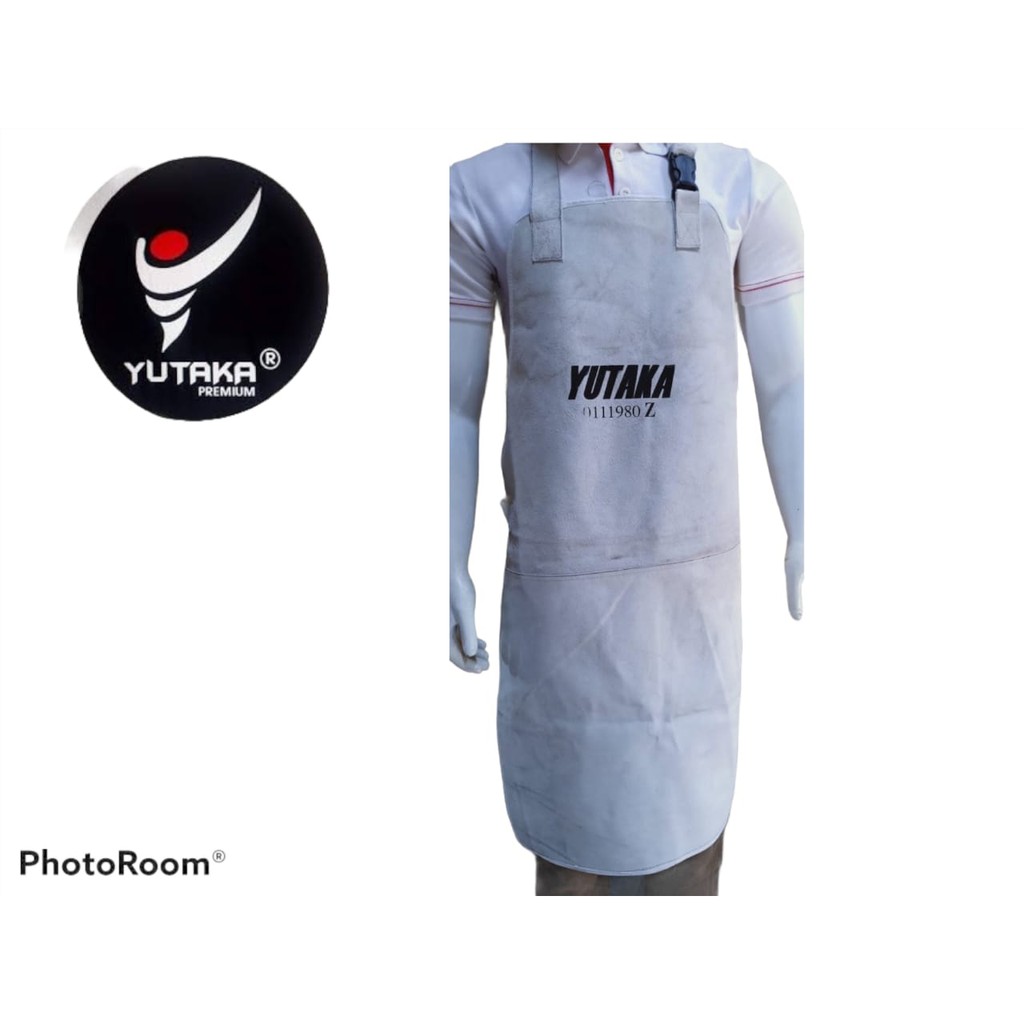 YUTAKA WELDING APRON KULIT Warna CHROME/ apron dada kulit abu