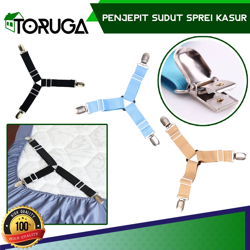 Penjepit Seprei Pengait Pengunci Seprei Kasur Jepitan Besi Bed Sheet Grips