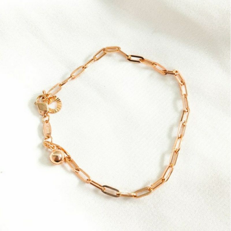 Gelang Wanita Tali Rantai Etnik Cantik Rose Gold Perhiasan Emas asli