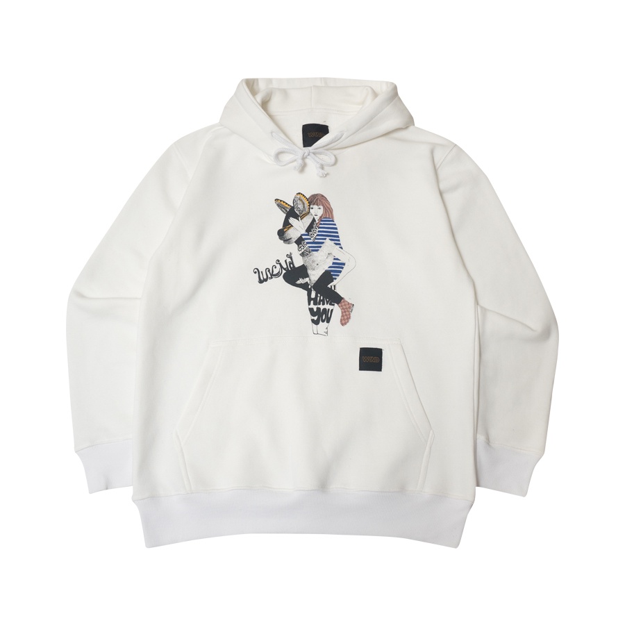 Wknd sweater hoodie pullover faux white 1174