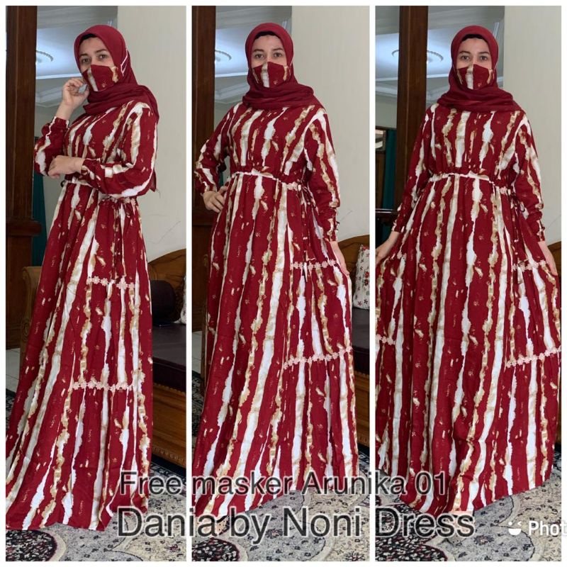 Daster arab NONI DANIA Maxi Dress Gamis Rayon Super Klok