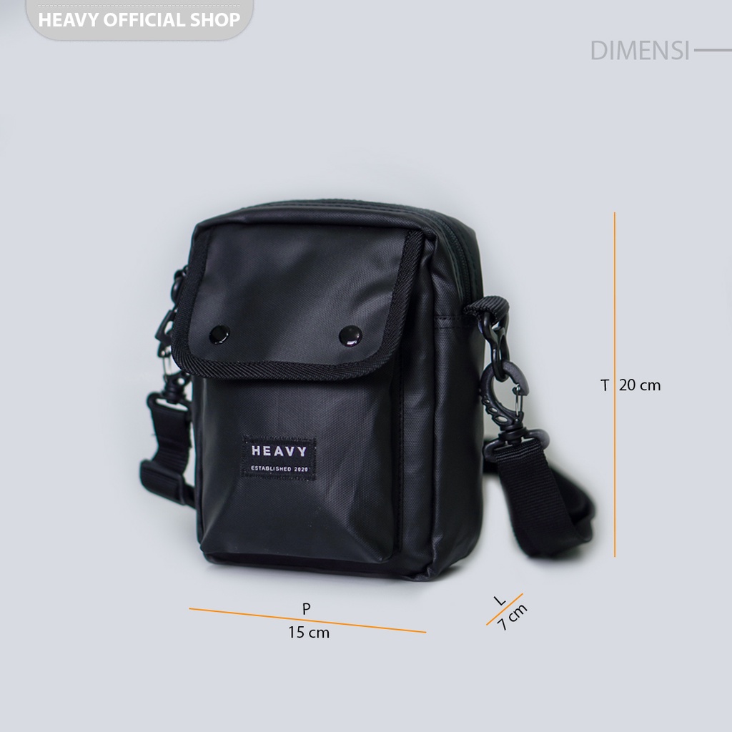 Heavy Official Shop Tas Selempang Waterproof - Slingbag Premium Black Siggler Series - Sling bag Unisex