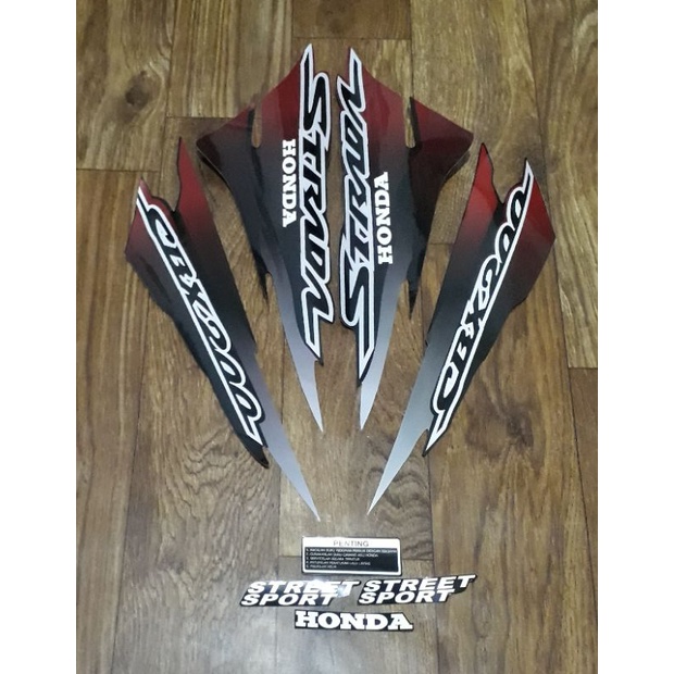 Striping stripping sticker stiker polet tiger lawas lama strada cbx custom merah maron maroon marun