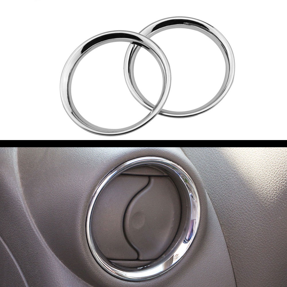 2pcs A/C Ventilasi Udara Ring Cover Trim Frame Untuk Nissan Micra March K13 2011 2012 2013 2014 2015 2016 2017 Aksesoris