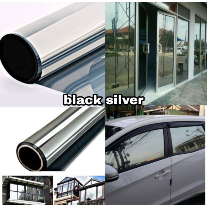 Kaca Film Mobil Black Silver Merek Hyoer Kool Ukuran 10 meter x 150 cm