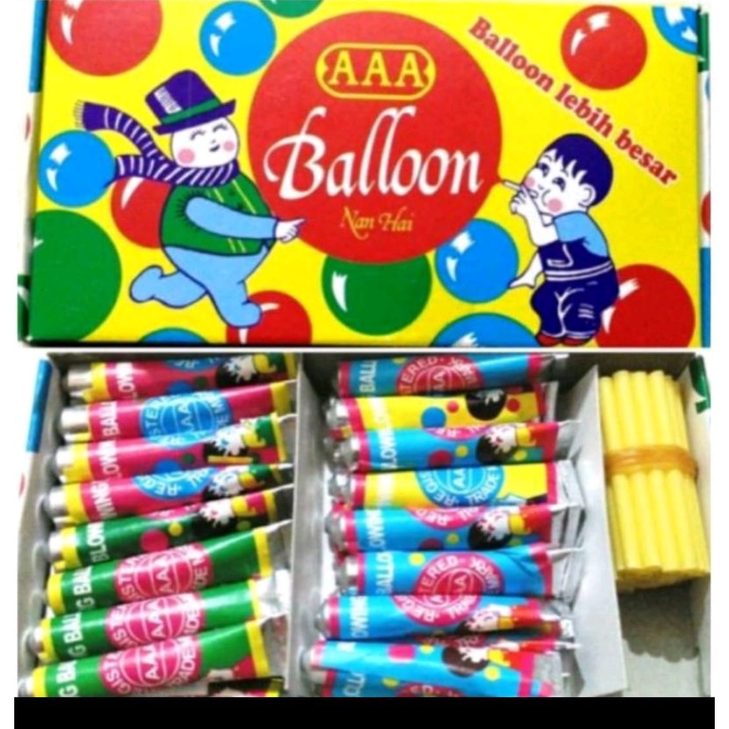 Balon tiup AAA mainan anak 1 pak 32 pcs