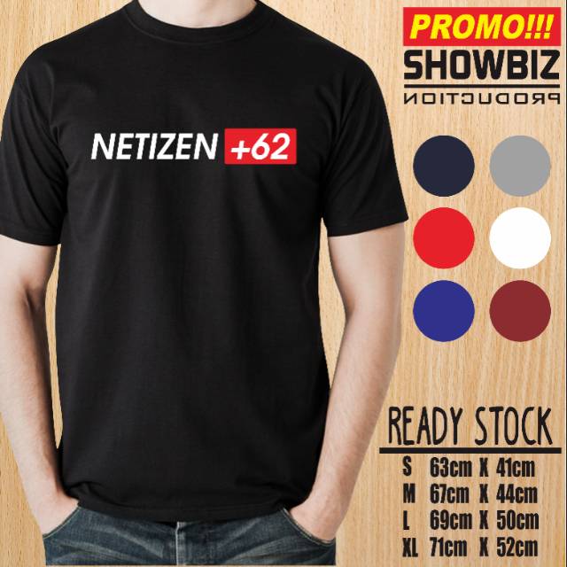 Kaos Kata  Netizen 62 Tshirt Distro Casual Unik Cowok  