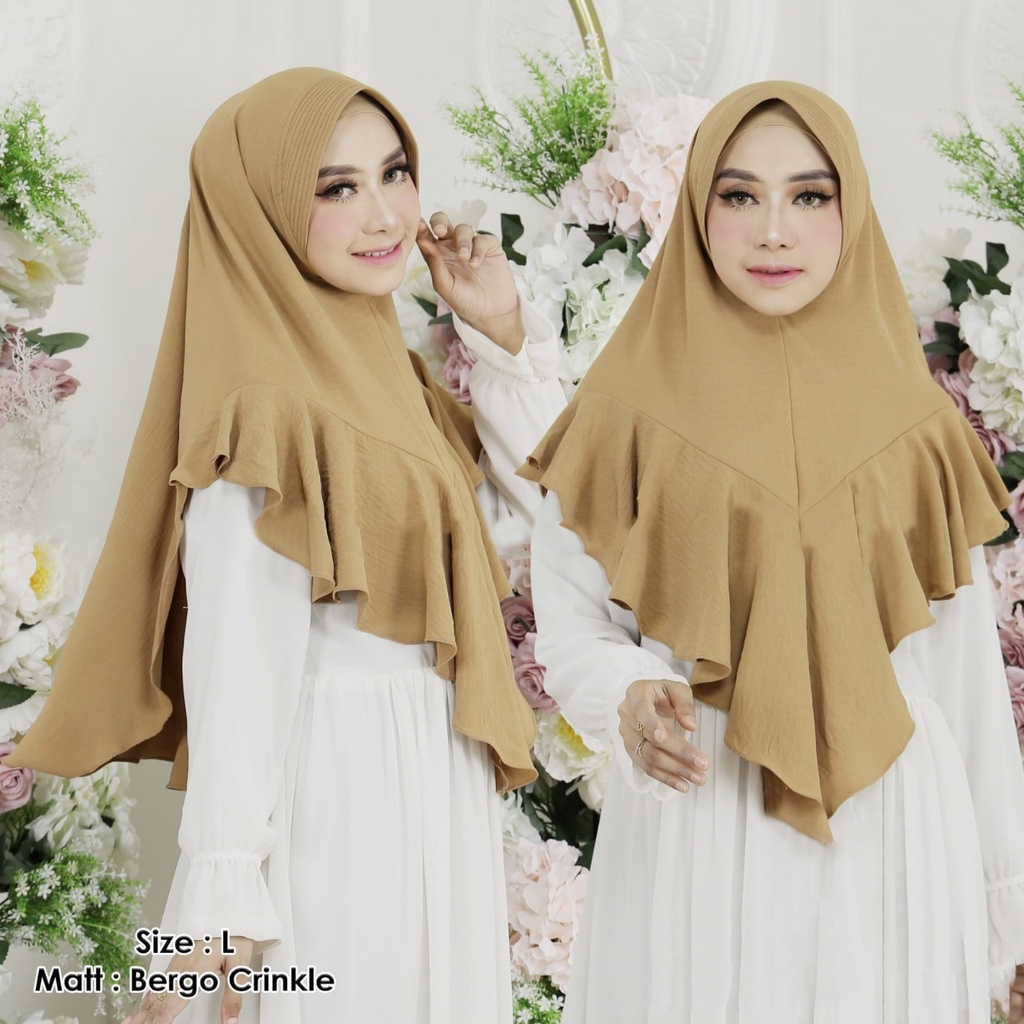 Kerudung Instan Model Zavira Crinkle Airflow Premium Jilbab Bergo Pet Airflow Anti Kusut Pasar Hijab