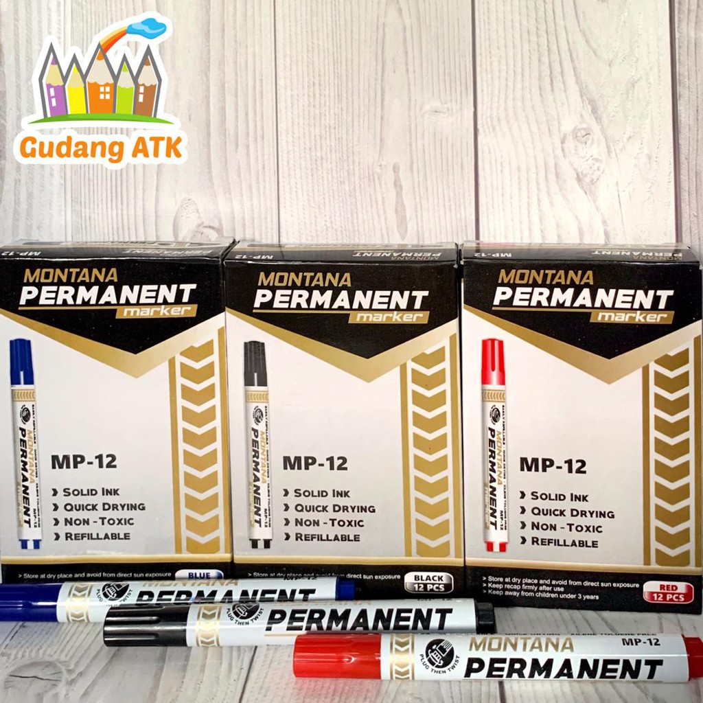 

Spidol Montana Marker / permanent (tidak bisa dihapus) lengkap 3Warna (1PCS)