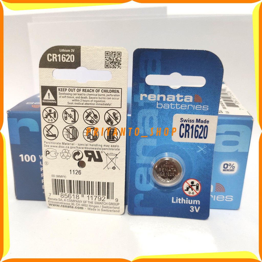 RENATA CR-1620 CR 1620 3V LITHIUM BATTERY BATERE RENATA CR1620 ORIGINAL