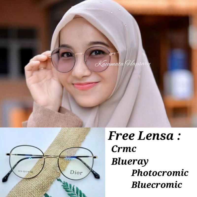 FRAME KACAMATA KOREA OVAL 2 IN 1 METAL 9216 | KACAMATA MINUS | ANTI RADIASI BLUERAY / PHOTOCROMIC