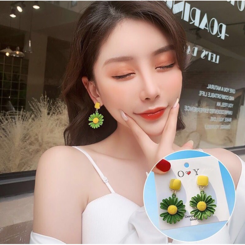 Anting Bunga DAISY 02 Sterling Silver S925 Gaya Korea Fashion Women Flower Earring Korean Style