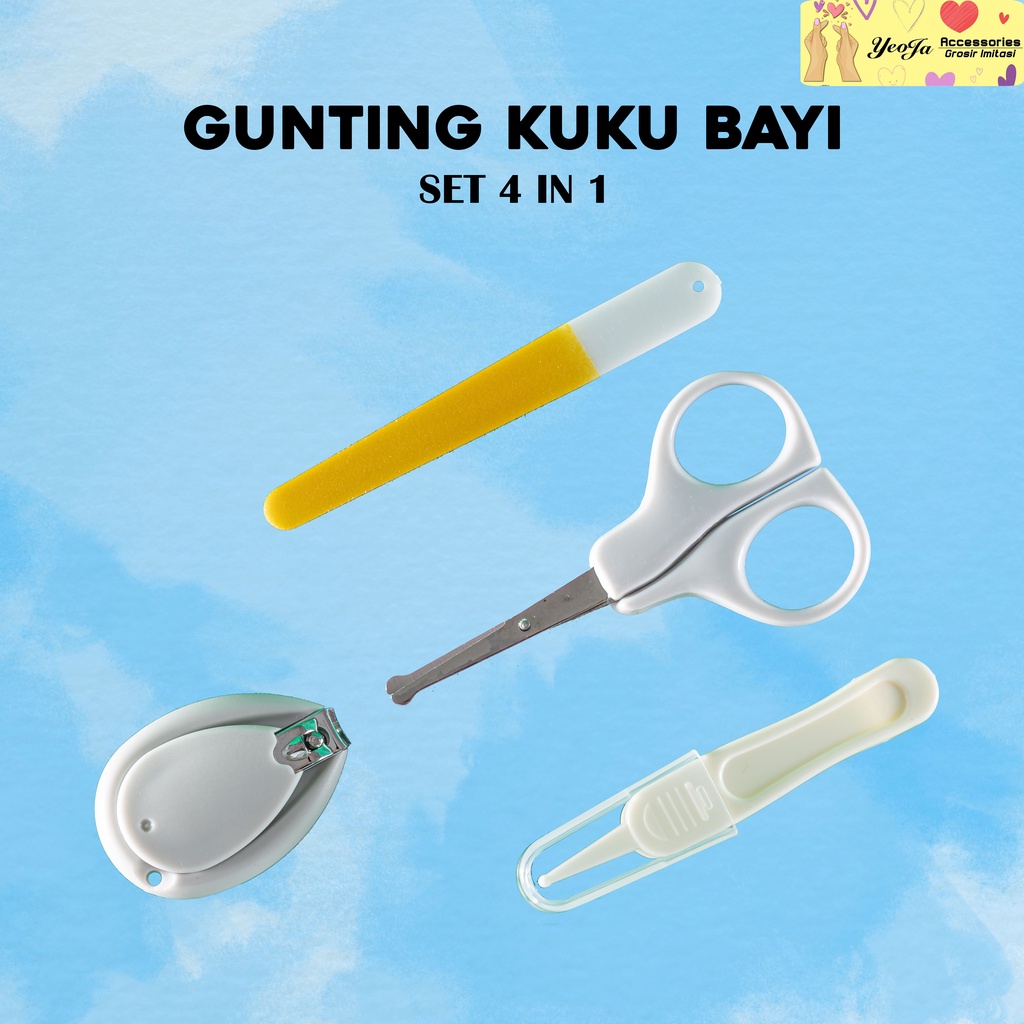 Gunting Kuku Bayi Set Baby Care Isi 4 Pcs / Baby Nail Clipper Set