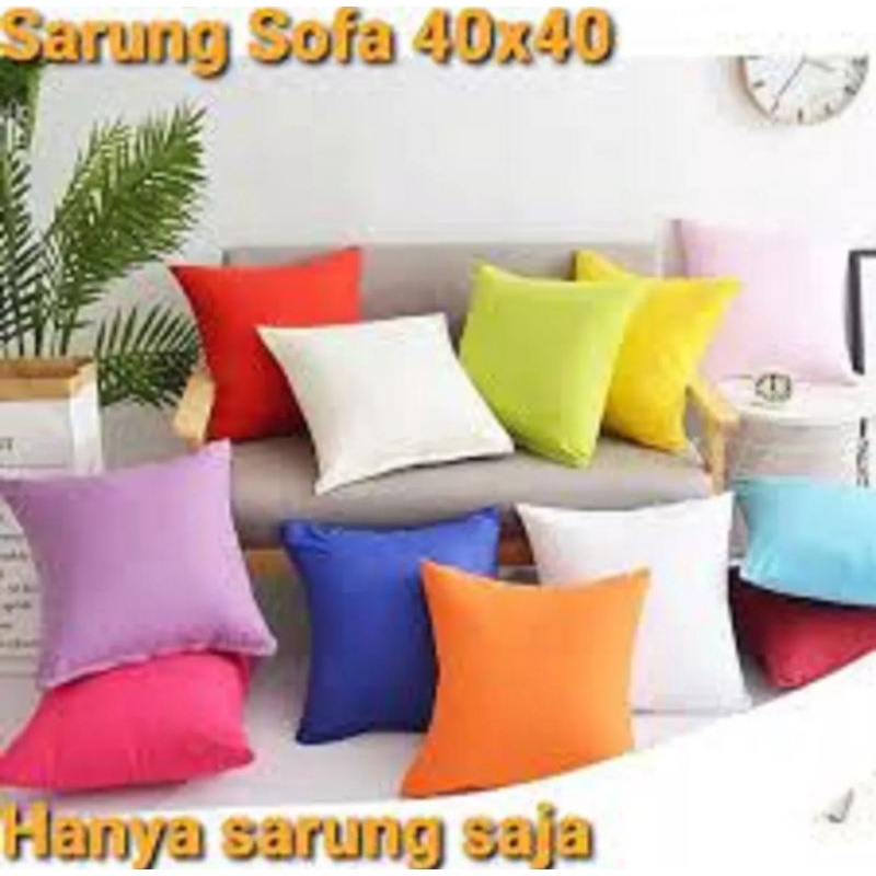 Sarung Bantal Sofa premium uk 40x40 cm dan 50x50 cm  Embos polos Pakai Resleting (satuan)