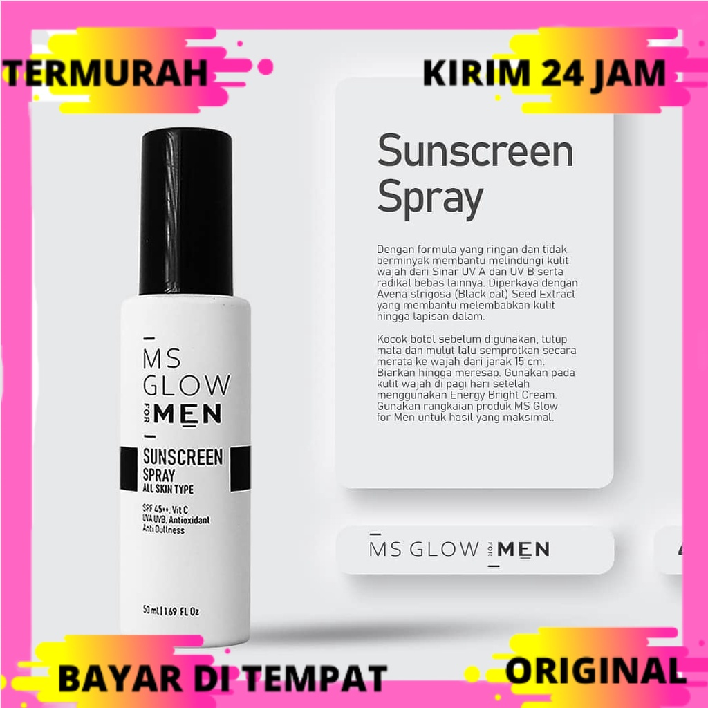 MS GLOW sunscreen spray / Sunscreen ms glow for men / sunscreen spray ms glow men/ ms glow men original