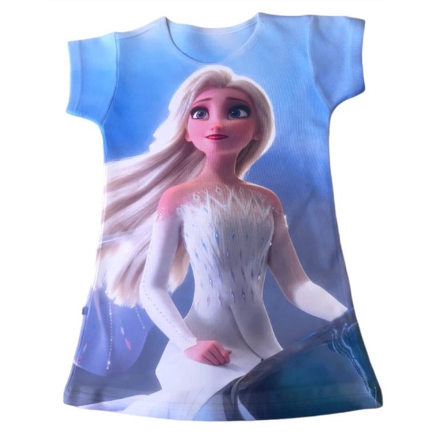 DRESS ANAK FROZEN DASTER ANAK DRESS SCUBA FROZEN ANAK