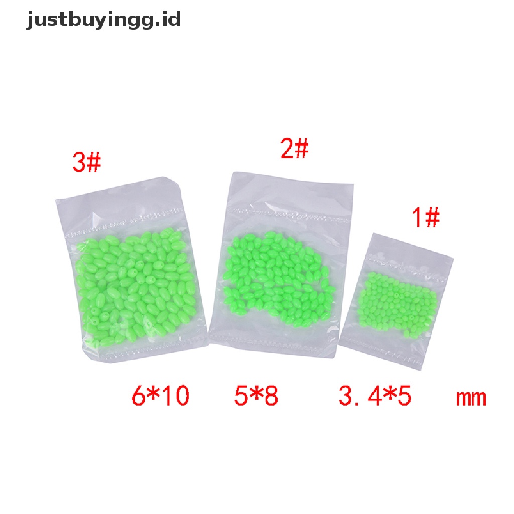 (Justbuyingg.Id) 100pcs Manik-Manik Glow In The Dark Bentuk Oval 5mm / 8mm / 10mm Untuk Membuat Umpan Pancing