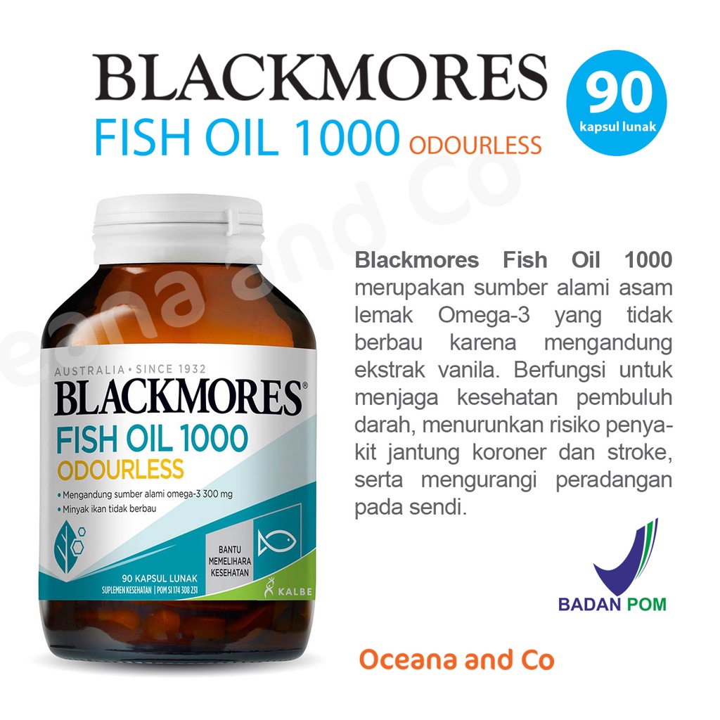 Jual Blackmores Odourless Fish Oil 1000 Isi 90 Kapsul Shopee Indonesia