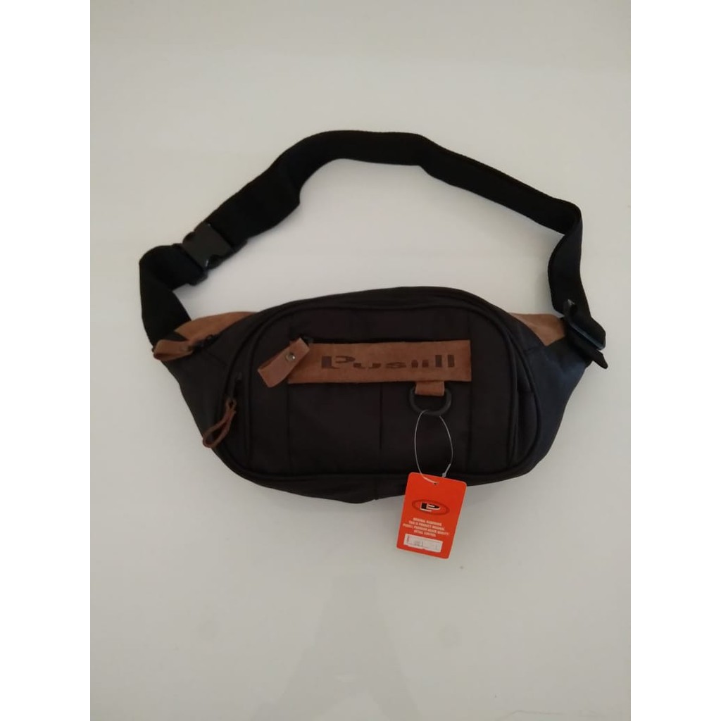 Waistbag Pria Pusiill Tas Pinggang Selempang Kombinasi Kulit Asli Cordura Tourin Original