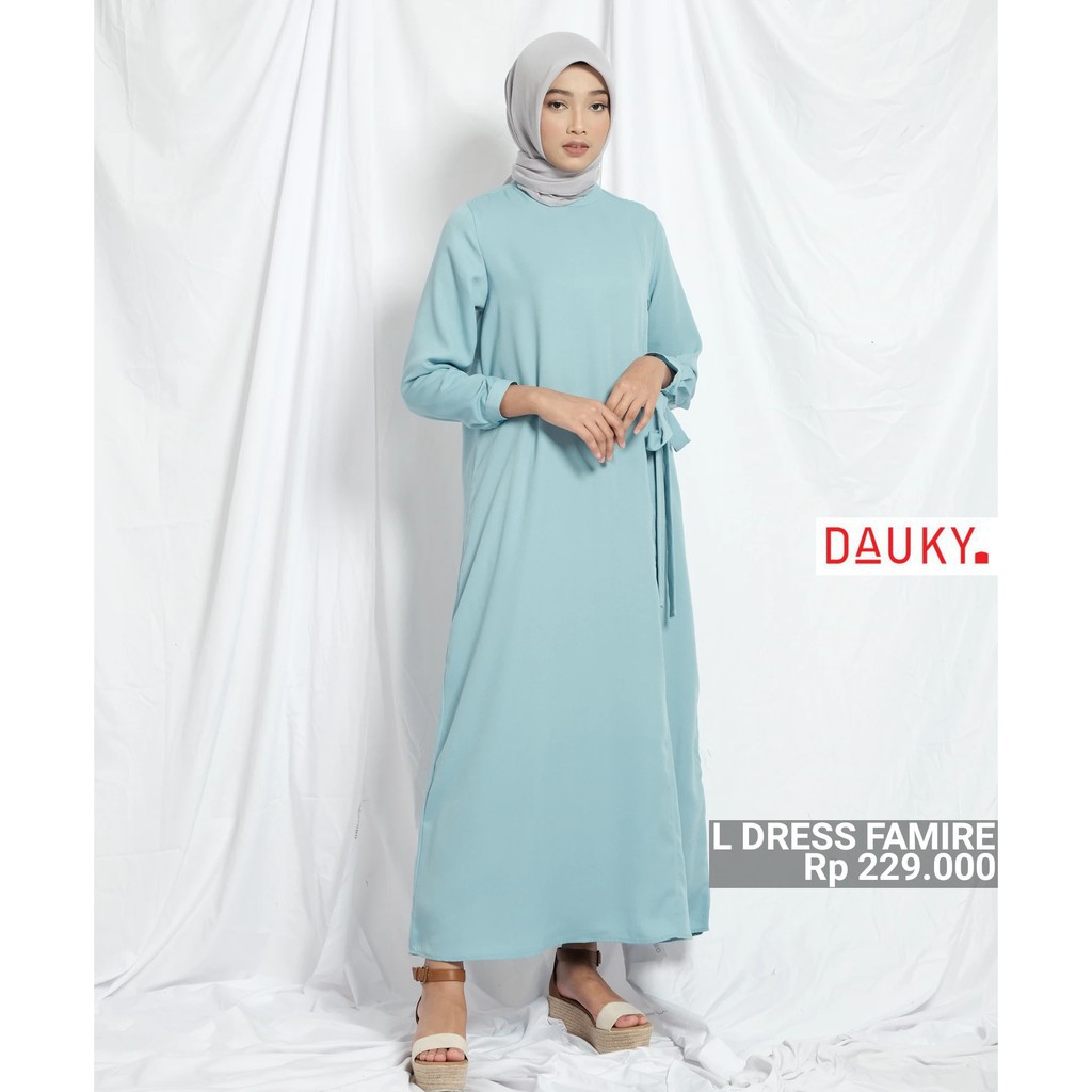 Gamis Polos terbaru termurah Simpel Elzatta - L Dress Famire dauky