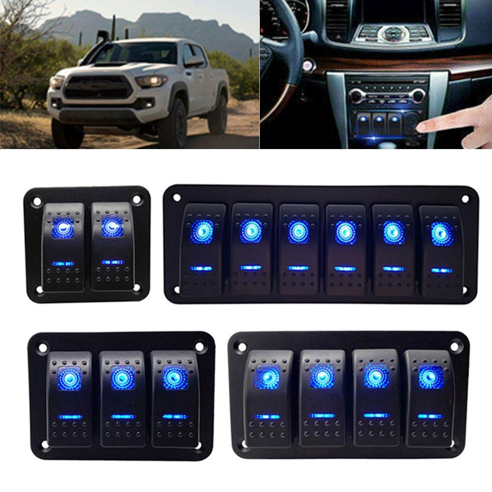 Populer Panel Saklar Rocker Switch LED Modifikasi Aksesoris Mobil Anti Air Untuk Boat Car RV 12V/24V