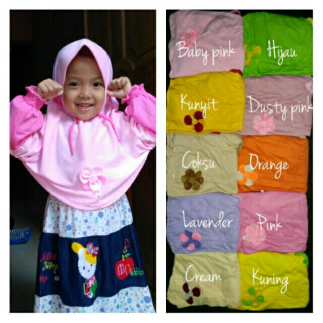 [KHB] Kerudung Tangan Anak TK - Jilbab Anak - Hijab Anak - Bergo Anak - Kerudung Anak Bahan Kaos