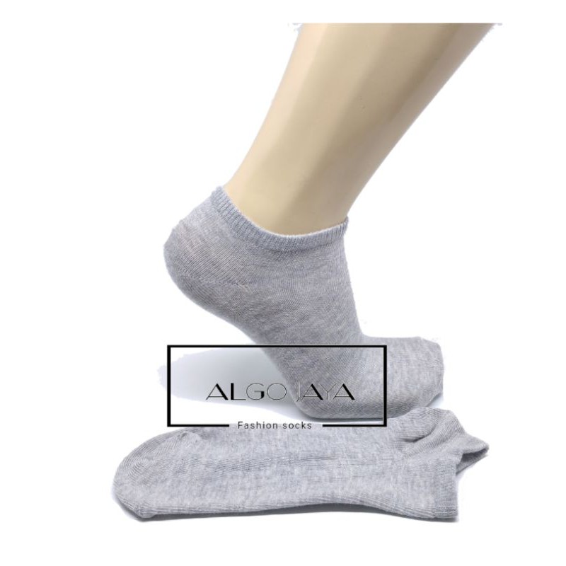 Kaos kaki pendek matakaki warna polos / Ankle socks pria wanita dewasa unisex-Abu muda
