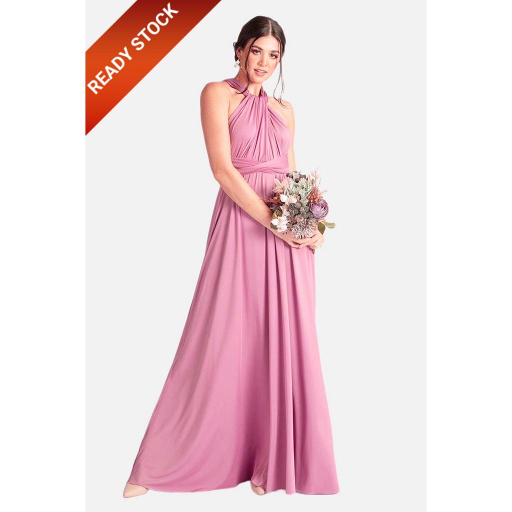 READY FREE KEMBEN Premium Multiway Dress Bridesmaid Convertible Infinity Dress Pesta Baju Pesta Party Dress Pink Rose Pink Muda Dusty Pink Soft