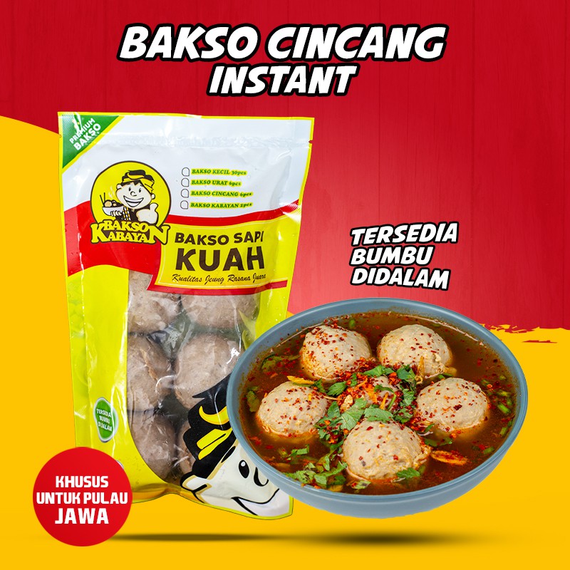 

Bakso Cincang Instan Kabayan dengan daging sapi asli rendah lemak