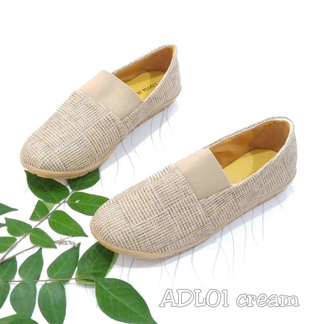 Borneo Sepatu Wanita Flats ADL01 Bahan Kanvas Tebal by Xavyera