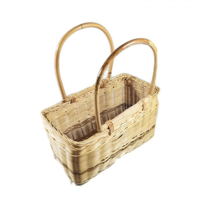 Kerajinan Tangan Rotan - Keranjang Tenteng Kotak Kecil 34x15x29cm