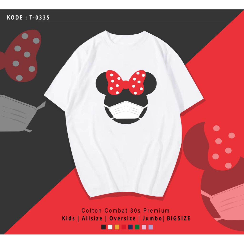 MASKER MINNIE / TERMURAH / PREMIUM BAJU KAOS  / T-SHIRT / KATUN LENGAN PENDEK / TUMBLR TEE