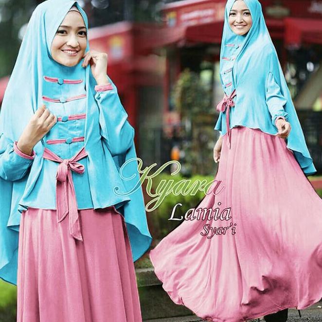 READY GAMIS !! K - LAMIA SYARI MAROON - NAVY - TOSCA - PINK DW |GAMIS WANITA TERJAMIN BERKUALITAS